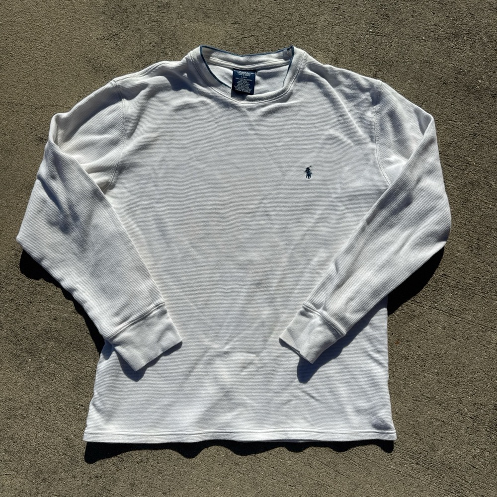 Polo by Ralph Lauren white Long Sleeve shirt with blue trim